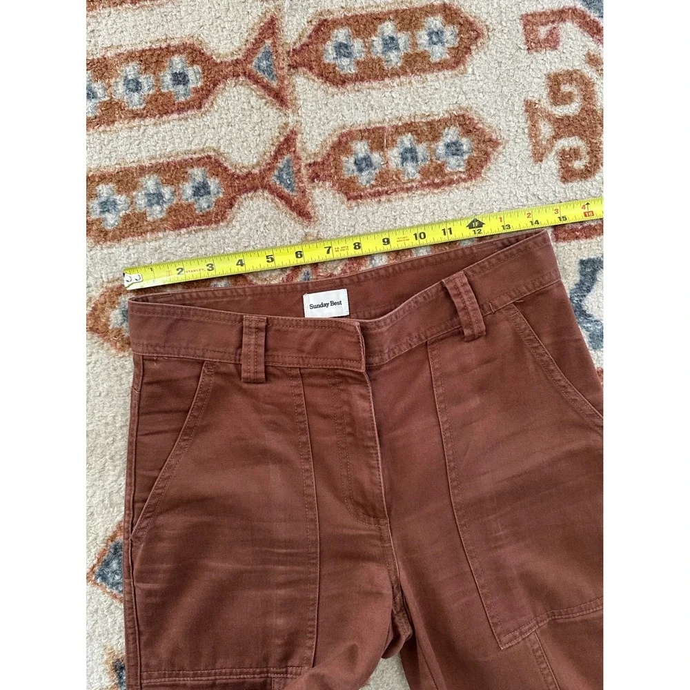Aritzia Sunday Best Cognac Brown Cotton New Oscar Carpenter Utility Pants Size 4